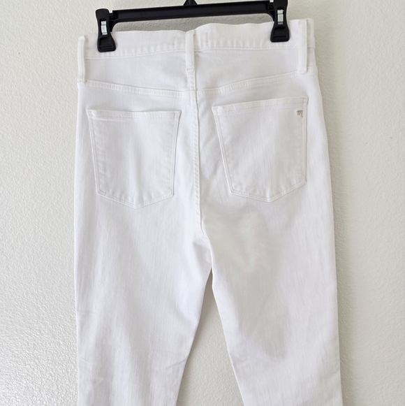 Madewell 10” High-rise Skinny White Jeans Zipper Fly Raw Hem size 29 - Picture 7 of 16